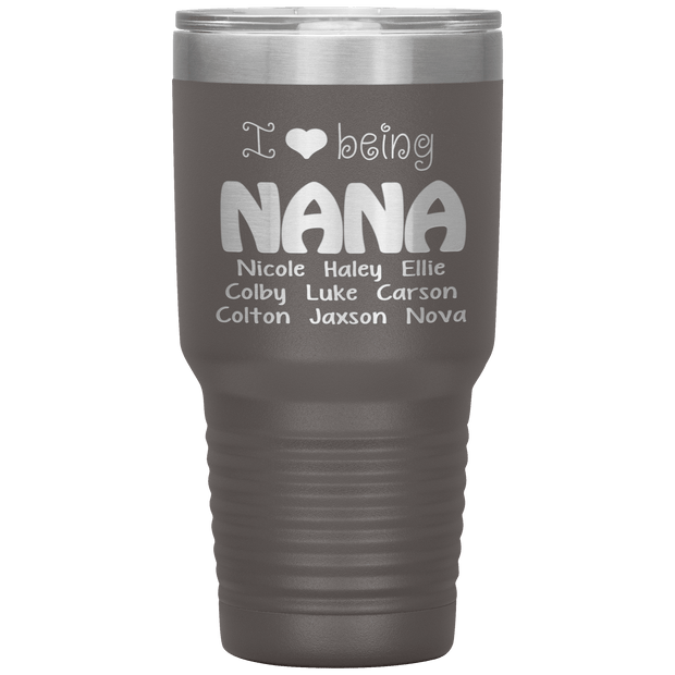 "I 💓 being NANA" Tumbler. Buy For Family & Friends. Save Shipping.