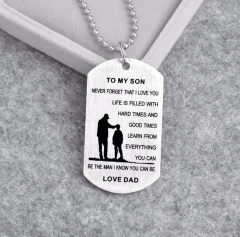 Dad To Son Necklace.