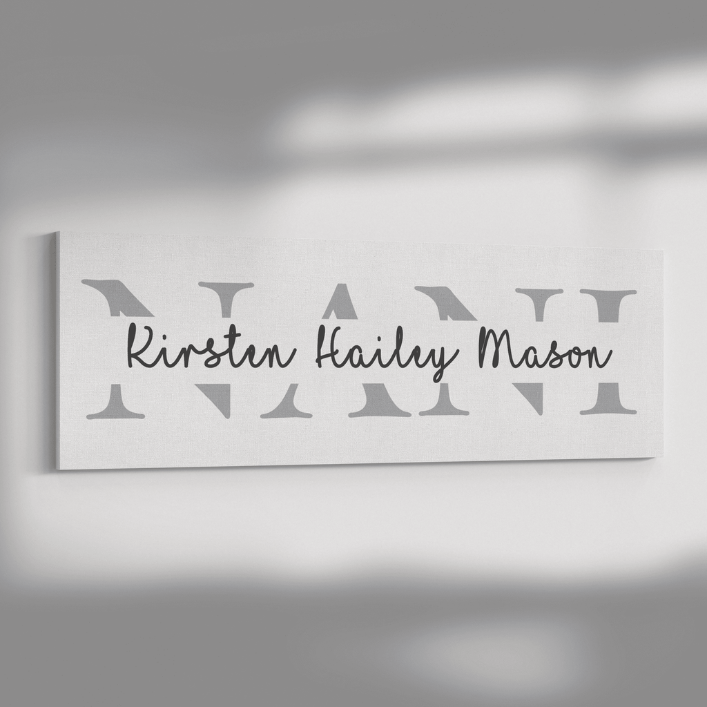 " Customized your Nick Name and kids Name " Canvas