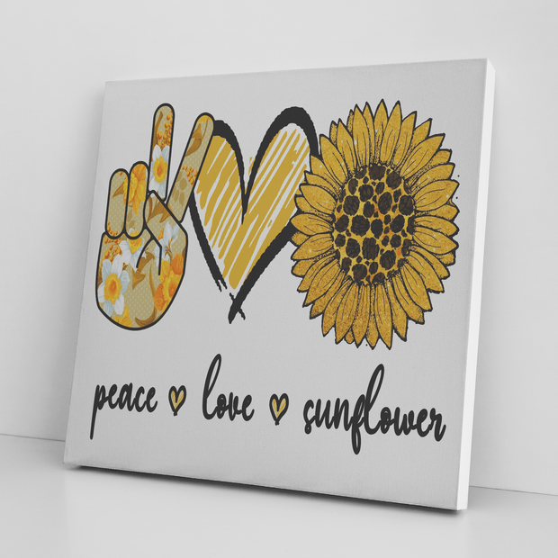 " Peace Love Sunflower" Canvas