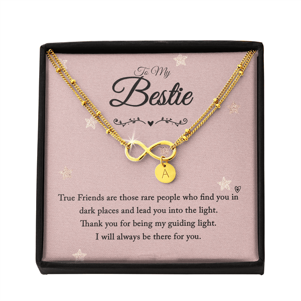 To my bestie-True Friends are those Gold Infinity Bracelet +1 charm