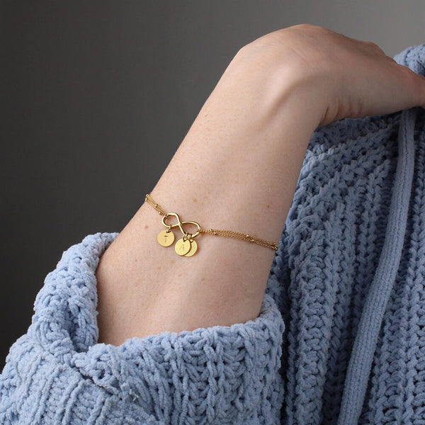To my forever friend - We're always together Gold Infinity Bracelet +1 charm