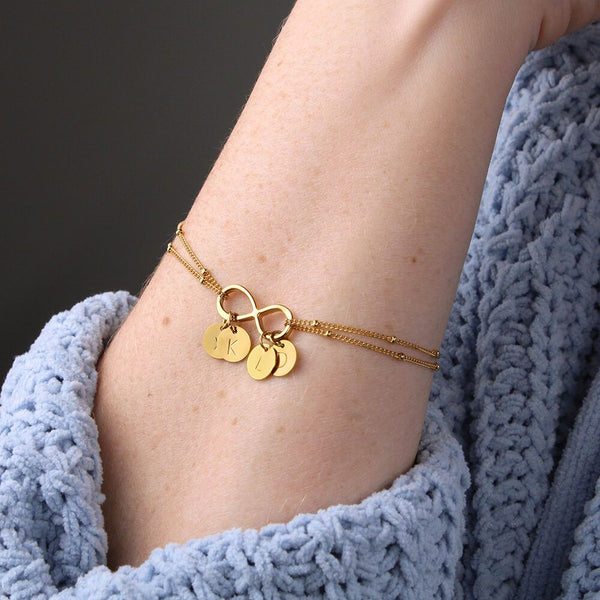 To My Soulmate - life may not always be sweet 2 Gold Infinity Bracelet +1 charm