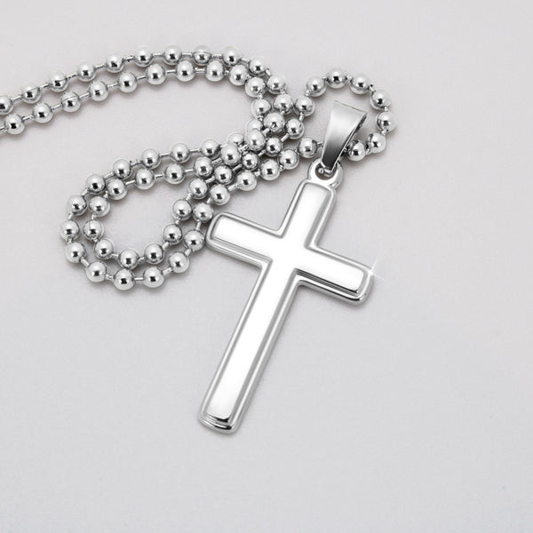 To my Wife-Just when I think Personalized Cross Necklace (ball Chain)