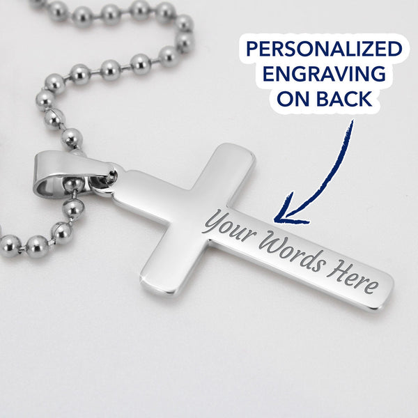 To my Bestie-A good friend feeds your soul Personalized Cross Necklace (ball Chain)