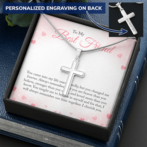 To my Bestie you came into my life unexpectedly 2 Personalize Cross Necklace