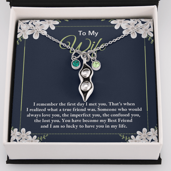 to my wife - i remember the first day i met you 2 Peas in POD Necklace