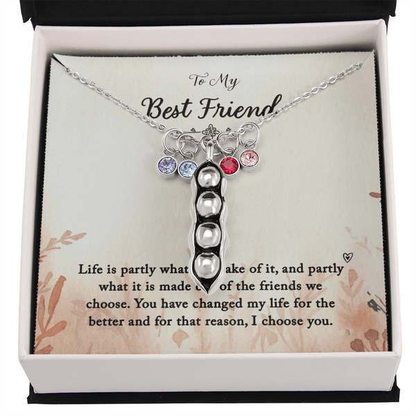 To my Best Friend-Life is partly (1) Peas in POD Necklace