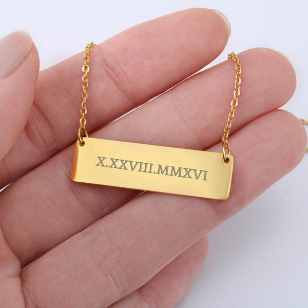 To My Soulmate - life may not always be sweet 2 Horizontal bar pendent - Roman Numbers
