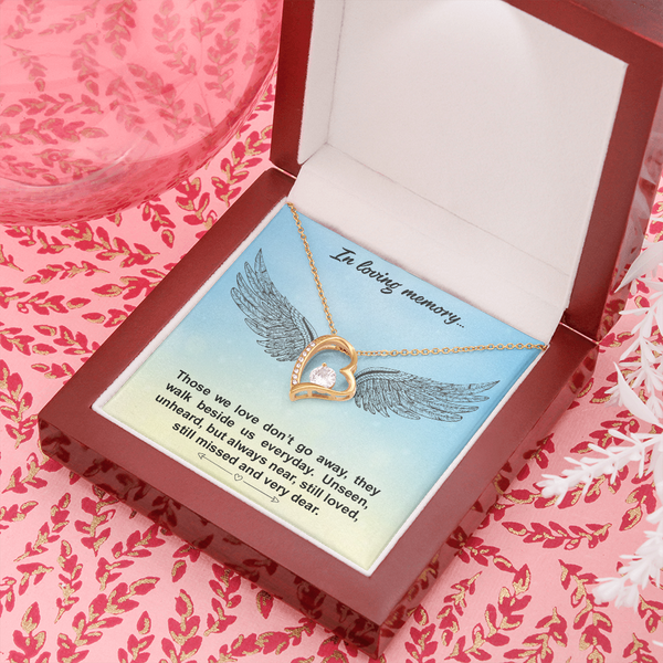 In loving memory... Those we love don’t go away Forever love necklace