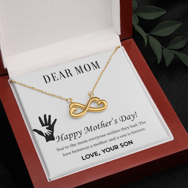 Happy Mothers day mom Infinity Heart Necklace