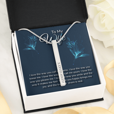 To my wife-I love the way Roman Numeral Vertical Stick