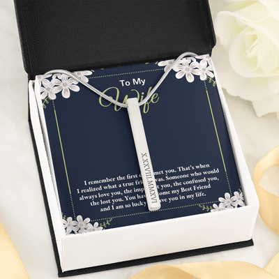 To my wife - i remember the first day i met you (Roman Numeral Vertical Stick)