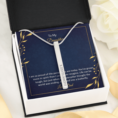 To My Daughter - I am so pround of the person you are today  Roman Numeral Vertical Stick