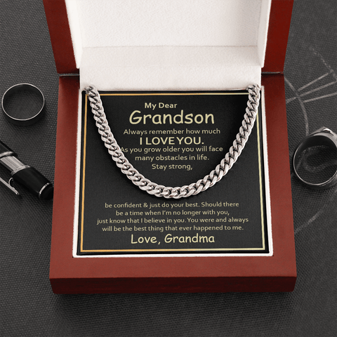 My Dear Grandson, Always remember how much i love you Cuban link Chain