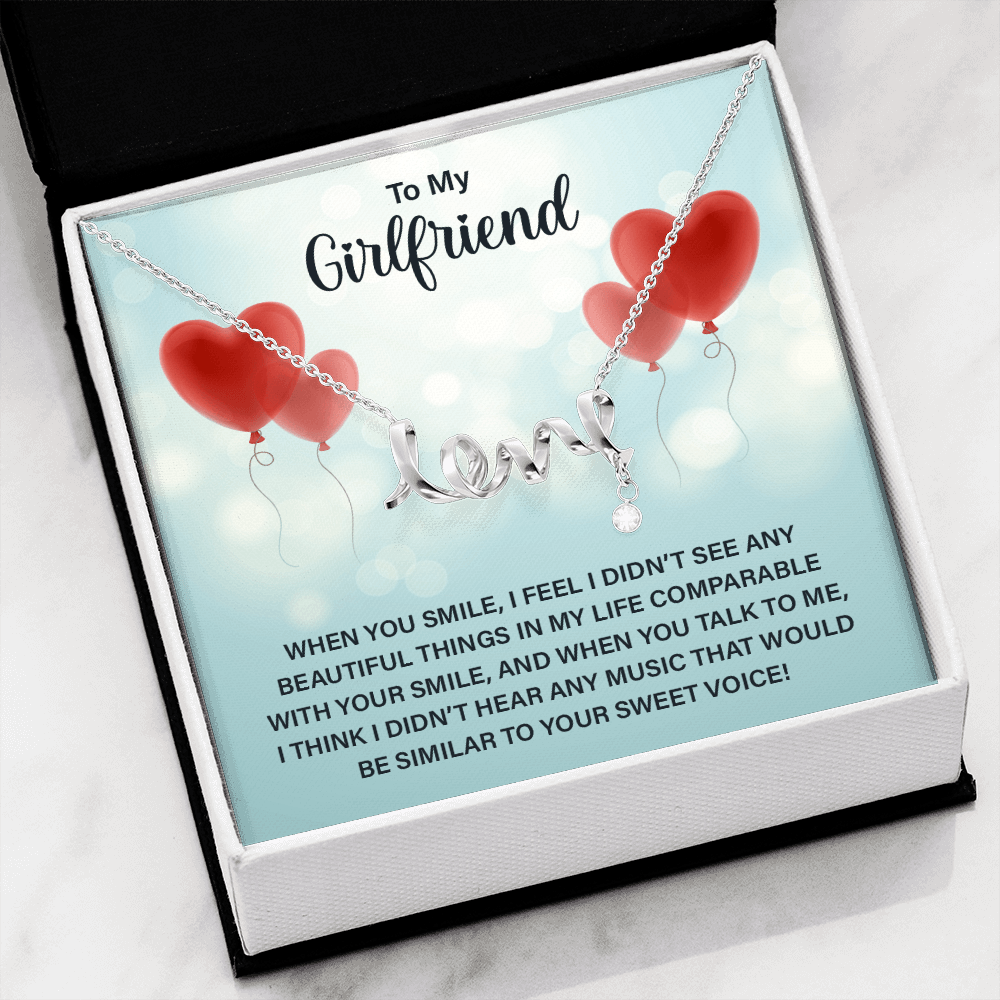 To My Girlfriend - When you smile love Necklace