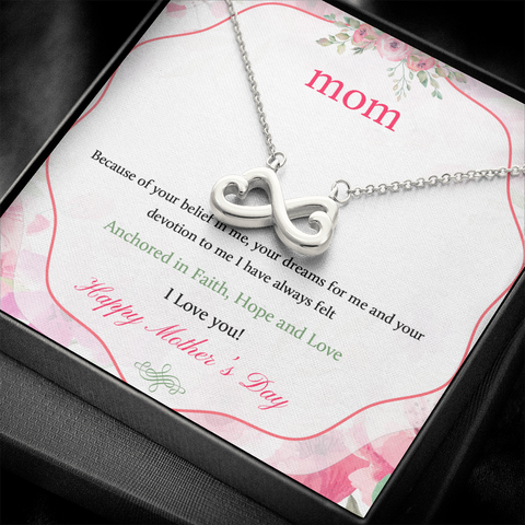 Message Card Mother day -final Infinity Heart Necklace