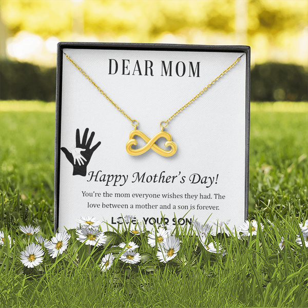 Happy Mothers day mom Infinity Heart Necklace