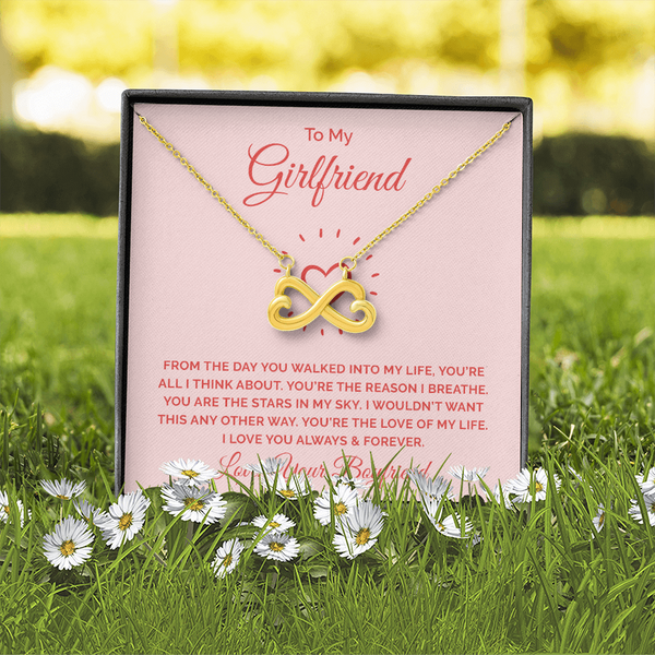 To My Girlfriend - From the day you walked into my life Infinity Heart Necklace