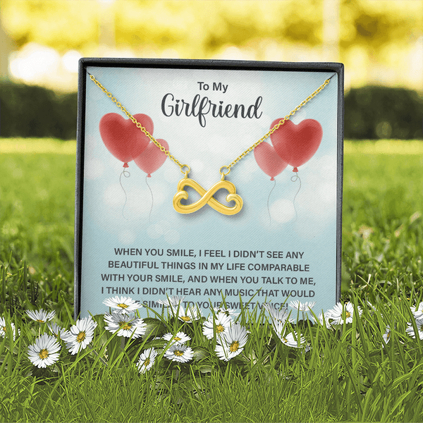 To My Girlfriend - When you smile Infinity Heart Necklace