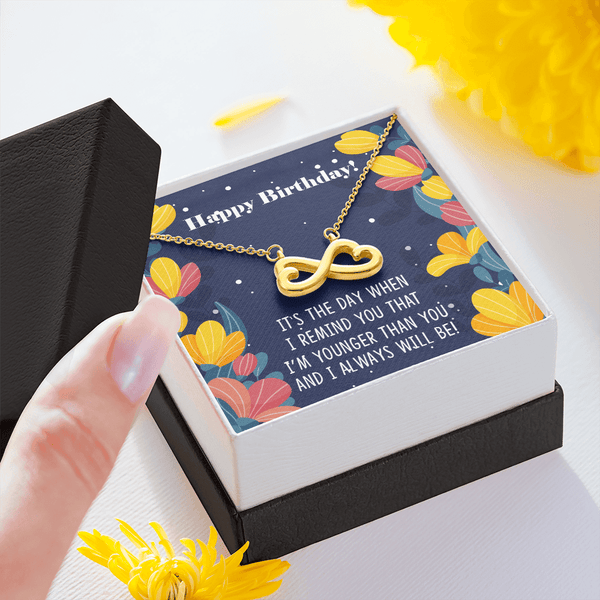 Siblings Birthday Infinity Heart Necklace