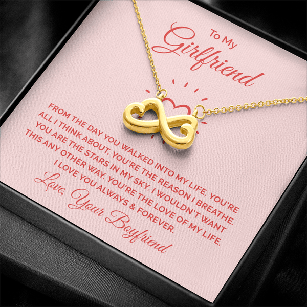 To My Girlfriend - From the day you walked into my life Infinity Heart Necklace