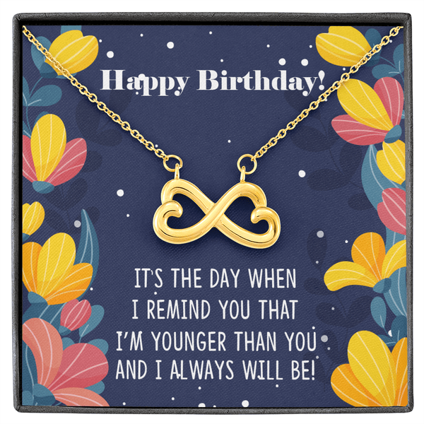 Siblings Birthday Infinity Heart Necklace