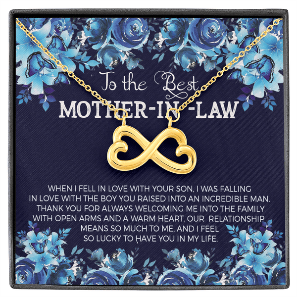 Message mother in law Infinity Heart Necklace