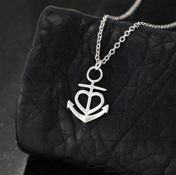 To my best friend - a best friend is like a four-leaf clover Anchor Necklace