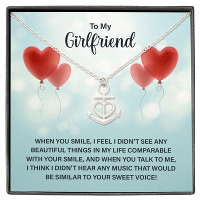 To My Girlfriend - When you smile Anchor Necklace