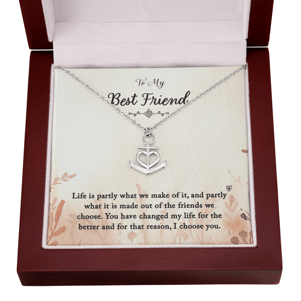 To my Best Friend-Life is partly Anchor Necklace