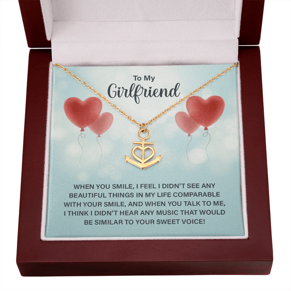 To My Girlfriend - When you smile Anchor Necklace