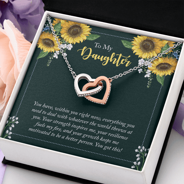 To My Daughter - you have within you right now Interlocking heart Necklace
