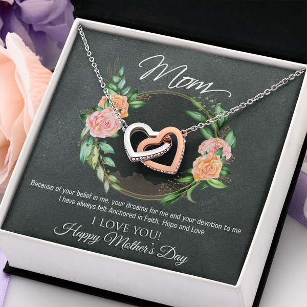 Mothers Day Interlocking heart Necklace