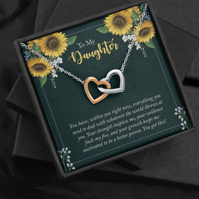 To My Daughter - you have within you right now Interlocking heart Necklace