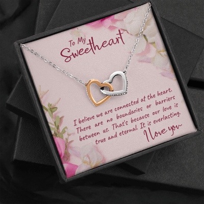 To my sweetheart-I believe Interlocking heart Necklace