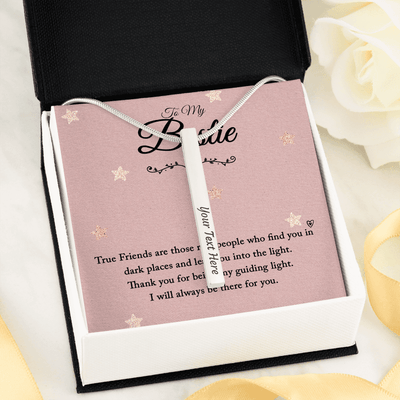 4 Sided Engraved Pendent ( To My Bestie - True Friends Are Those)