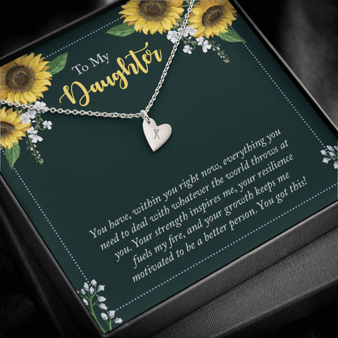 To My Daughter - you have within you right now Silver Necklace 1heart