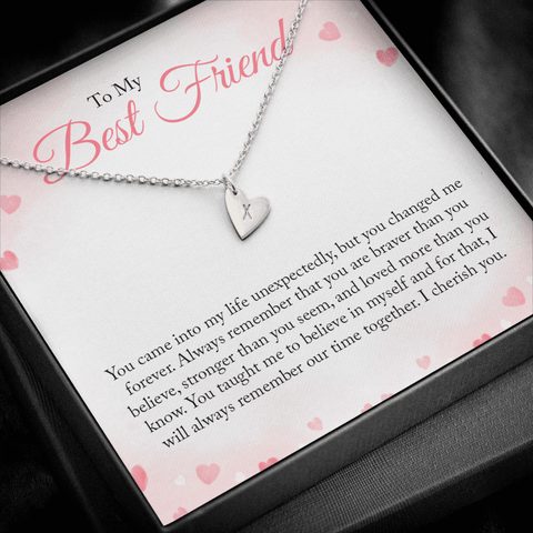 To my Bestie you came into my life unexpectedly 2 Silver Necklace 1heart