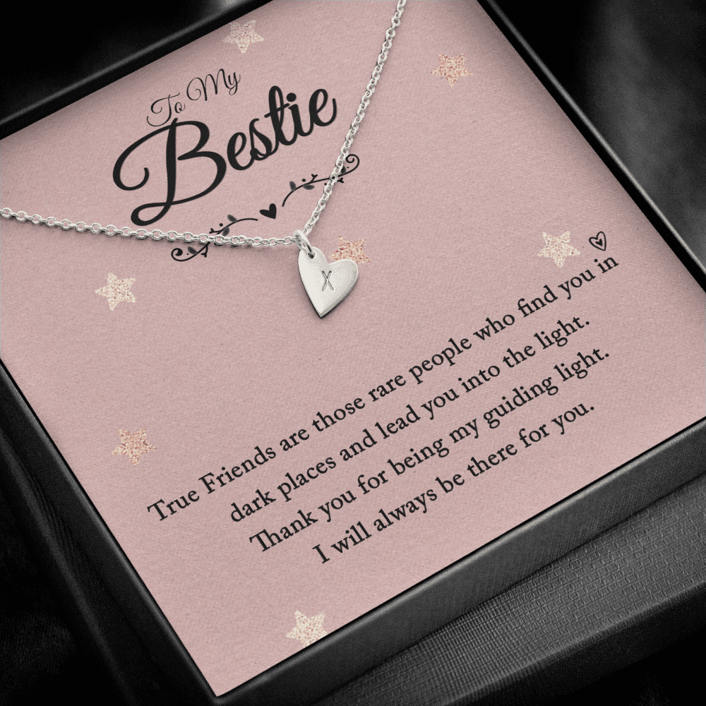 To my bestie-True Friends are those Silver Necklace 1heart