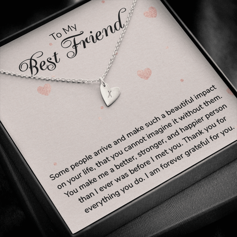 To my Best Friend-Some people arrive Silver Necklace 1heart