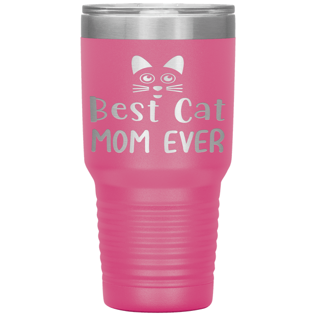 "Best Cat Mom Ever" Tumbler. Personalize Your Nickname Mimi, Gigi, Grandma or Write Your Nick Name Below.