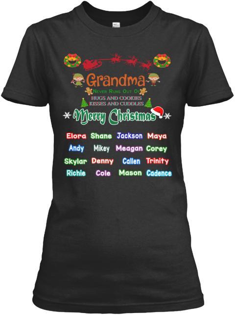 Grandma - Merry Christmas New Edition Kids Names Upto 40 (Most Grandmas Buy 2 Or More)