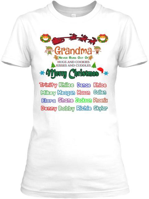 Grandma - Merry Christmas New Edition Kids Names Upto 40 (Most Grandmas Buy 2 Or More)