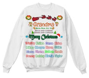 Grandma - Merry Christmas New Edition Kids Names Upto 40 (Most Grandmas Buy 2 Or More)
