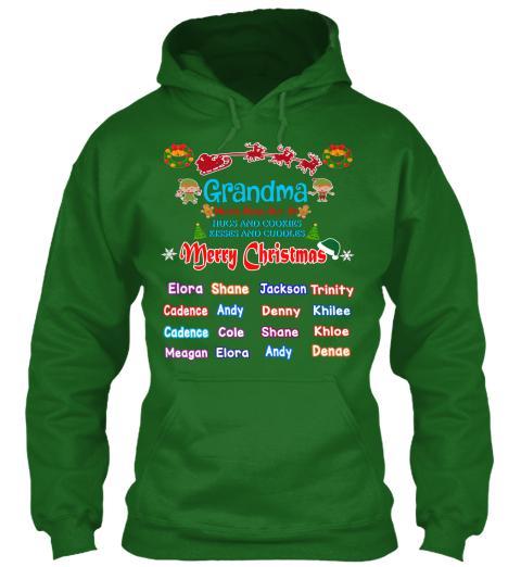 Grandma - Merry Christmas New Edition Kids Names Upto 40 (Most Grandmas Buy 2 Or More)Special Edition Red And Green