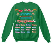 Grandma - Merry Christmas New Edition Kids Names Upto 40 (Most Grandmas Buy 2 Or More)Special Edition Red And Green