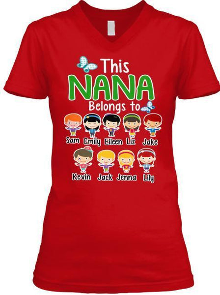 Grandma - "Nana/Grandma Belongs To..." T-Shirt And More Christmas Special Colors