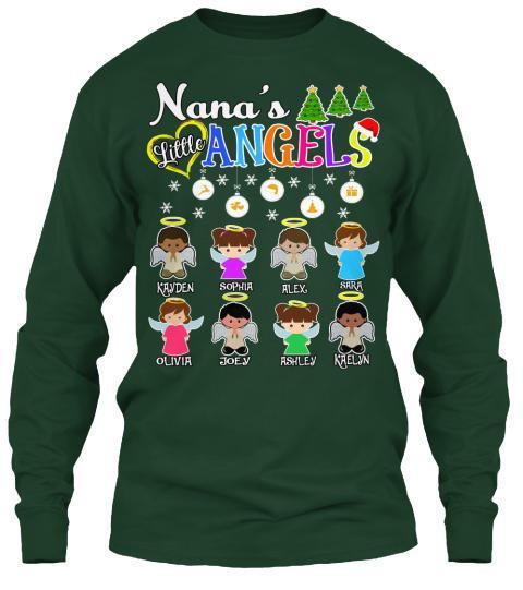 Grandma - Nana's Angels Christmas Special(Flat 70% Off) Get Your Little Angles V-neck And Long Sleeve Most NANA Buy 2-3