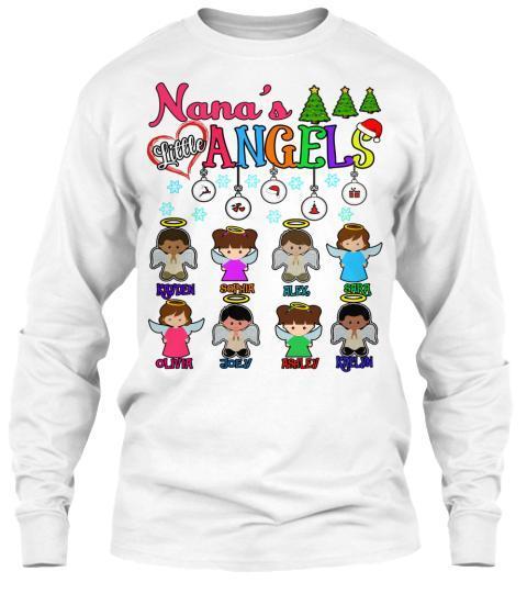 Grandma - Nana's Angels Christmas Special(Flat 70% Off) Get Your Little Angles V-neck And Long Sleeve Most NANA Buy 2-3